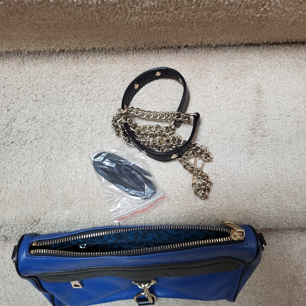 Blue Leather Large Mac Bag - Picture 6 of 9